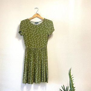 Modcloth Casual Dress - Olive + Peace Signs